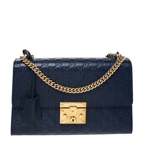 padlock gucci signature shoulder bag blue|gucci padlock bag for sale.